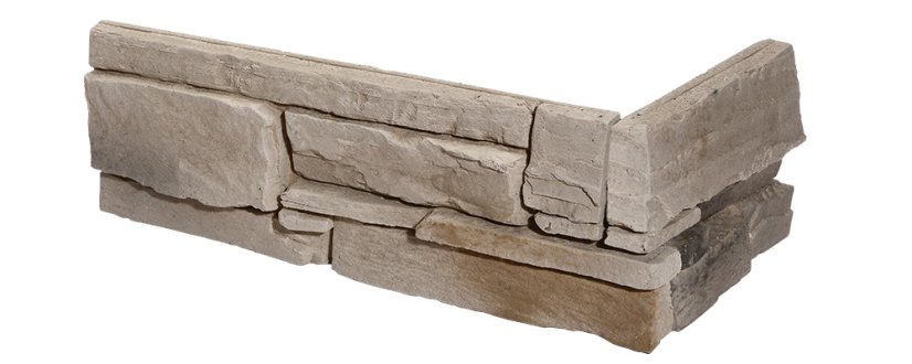 Betonový obklad, ROH, Z BETONU, GRENADA 2 - frost, světlá, 325 x 150 mm, tloušťka 22-38 mm, 0.28 m2