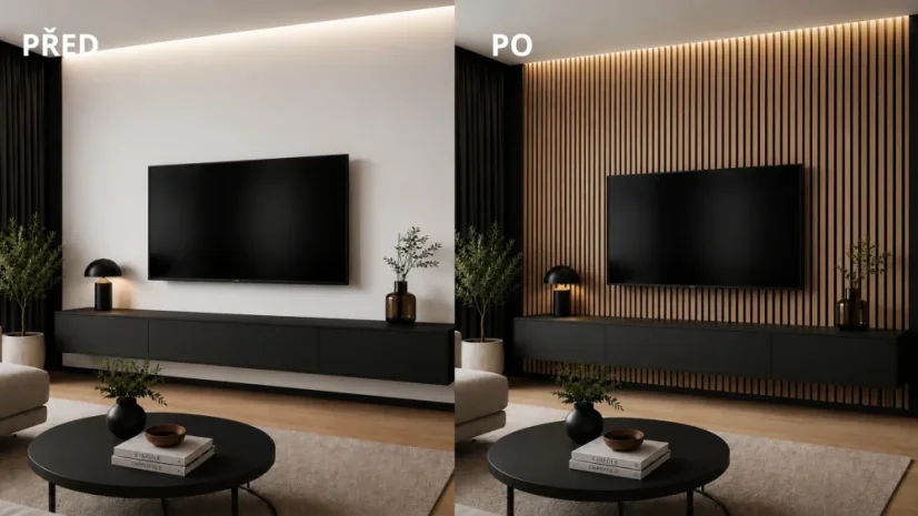 Drevené lamely ŠIROKÉ na ČIERNEJ doske (MDF), DUBOVÁ DÝHA, 46 x 300 x 2750 mm (0,825 m2) - Povrchová úprava: Brúsený - olejovaný