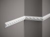 Nástenná lišta – S ORNAMENTOM, tvrdý plast ProFoam (Polyuretán), základný biely náter (pretierateľný), 54 x 23 x 2000 mm