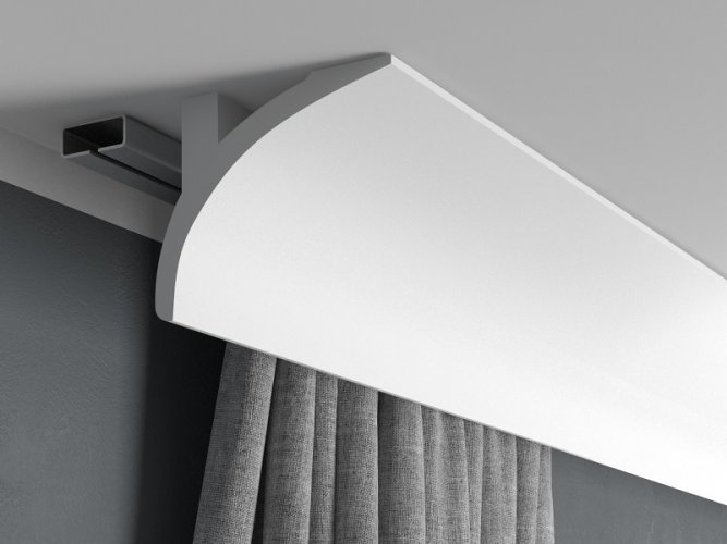 Garnýžová LED osvětlovací lišta, NEPŘÍMÉ OSVĚTLENÍ, tvrdý plast PolyForce (HD Polymer), základní bílý nátěr (přetíratelný), 95 x 123 x 2000 mm