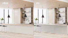 LINEA SLIM SINGLE - Drevená lamela na stenu, biela, 2650 x 22 x 27 mm