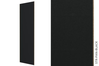 Systémový obkladový panel - ČERNÁ, dřevotřísková deska, PVC finish fólie, 12 x 600 x 2800 mm
