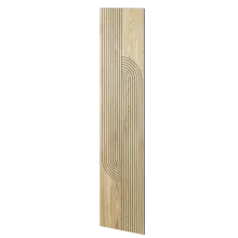 Velkoformátový lamelový panel OSAKA - DUBOVÁ DÝHA, 600 x 2750 x 11 mm, ČERNÝ MDF PANEL