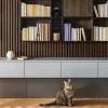 Akustický panel ACOUSTIC LINE - ezotica | černá, 2650 x 245 x 22 mm, lamely MDF + FINISH FOLIE, akustický podklad FILC