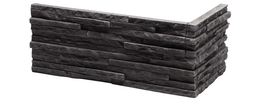 Betonový obklad, ROH, Z BETONU, PALERMO 2, tmavě šedá, 333 x 160 mm, tloušťka 10-26 mm, 0.56 m2