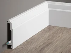 Podlahová lišta – HLADKÁ, tvrdý plast PolyForce (HD Polymer), základní bílý nátěr (přetíratelný), 106 x 23 x 2000 mm Podlahová lišta – HLADKÁ, tvrdý plast PolyForce (HD Polymer), základní bílý nátěr (přetíratelný), 106 x 23 x 2000 mm