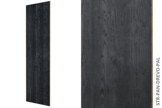 Systémový obkladový panel STRAMA PANELS - PÁLENÉ DŘEVO, dřevotřísková deska, dekorativní fólie, 12 x 600 x 2800 mm