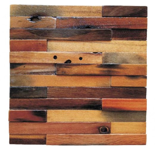 Dřevěná lodní mozaika  - obkladový panel 300 x 300 x 6 - 12 mm (0,09 m²)