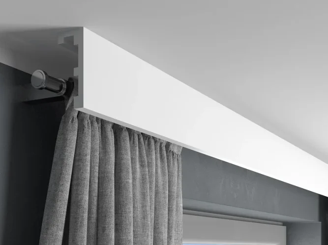 Garnižová LED osvetľovacia lišta, NEPRIAME OSVETLENIE, tvrdý plast PolyForce (HD Polymer), základný biely náter (pretierateľný), 100 x 41 x 2400 mm
