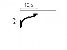 Stropní LED osvětlovací lišta, NEPŘÍMÉ OSVĚTLENÍ, tvrdý plast PolyForce (HD Polymer), základní bílý nátěr (přetíratelný), 89 x 106 x 2000 mm