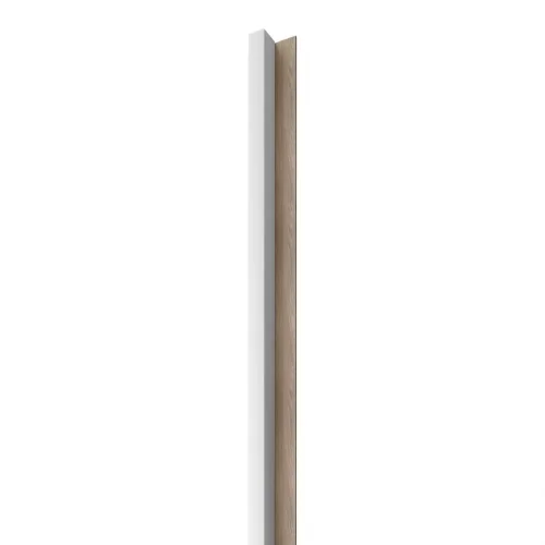LINEA 1 drevená lamela na doske - biela | dub, 2750 x 64 x 40 mm