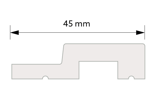 Koncový profil k nástěnnému panelu - pravý - 2700 x 45 x 12 mm - DUB PŘÍRODNÍ