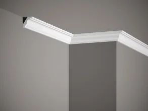 Stropná lišta – HLADKÁ, tvrdý plast ProFoam® (polyuretán), základný biely náter (pretierateľný), 32 x 32 x 2000 mm