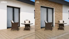 Betonový obklad, Z BETONU, GRENADA 7, světle hnědá, 550 x 117 mm, tloušťka 22-38 mm, 0.32 m2