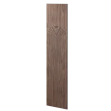 Velkoformátový lamelový panel KYOTO - DÝHA Z AMERICKÉHO OŘECHU, 600 x 2750 x 11 mm, ČERNÝ MDF PANEL