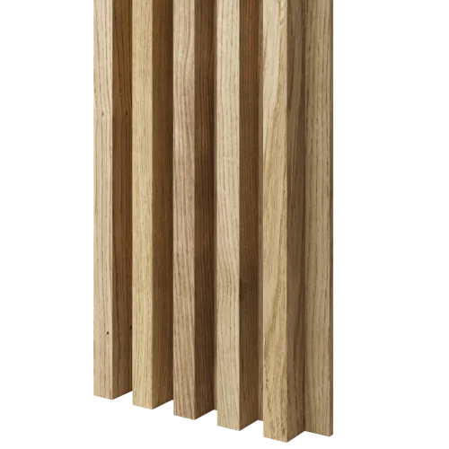 Dřevěné lamely ŠIROKÉ  na DÝHOVANÉ desce (MDF), DUBOVÁ DÝHA, 46 x 300 x 2750 mm (0,825 m2) - Povrchová úprava dýhy: Olejovaná