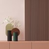 Akustický panel ACOUSTIC LINE - terracote | černá, 2650 x 245 x 22 mm, lamely MDF + FINISH FOLIE, akustický podklad FILC