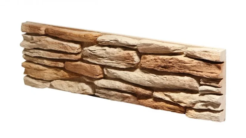 Betónový obklad, Z BETÓNU, CALIFORNIA 1 - desert, hnedá, 150 x 550 mm, hrúbka 12-33 mm, 0.5 m2