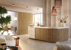 Lamelový panel na tkanině VAG - DUBOVÁ DÝHA, obložení zakřivených či oblých stěn, 300 x 2750 mm, MDF PANEL