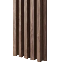 Drevené lamely ŠIROKÉ na DYHOVANEJ doske (MDF), ORECH DYHA, 46 x 300 x 2750 mm (0,825 m2)