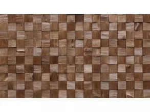 QUADRO MINI 2 - dřevěný mozaikový obkladový panel, tmavě mořená borovice, 380 x 380 mm