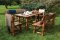 DREWMAX Zahradní stůl olejovaný z olšového dřeva 150 x 75 x 75 cm