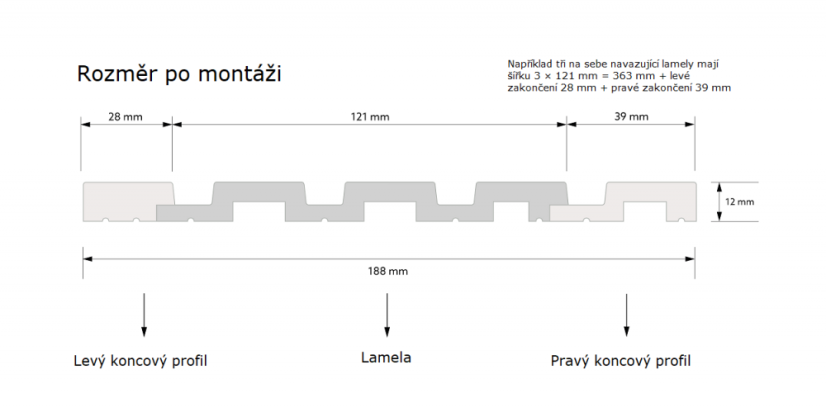 Koncový profil k nástěnnému panelu - levý - 2700 x 28 x 12 mm - DUB PŘÍRODNÍ