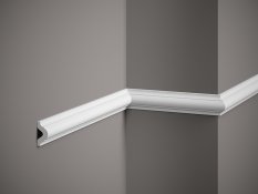 VZOREK - Nástěnná lišta – HLADKÁ, tvrdý plast PolyForce (HD Polymer), základní bílý nátěr (přetíratelný), 41 x 17 x 100 mm
