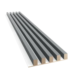 Dřevěné lamely ŠIROKÉ na BÍLÉ desce (MDF), GRAFIT (ANTRACIT), 46 x 300 x 2750 mm (0,825 m2)