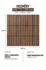 Lamelový panel BARCELONA - DÝHA Z AMERICKÉHO OŘECHU, 600 x 600 x 11 mm, ČERNÝ MDF PANEL
