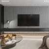 Akustický panel ACOUSTIC LINE - glacier grey | čierna, 2650 x 245 x 22 mm, lamely MDF + FINISH FOLIE, akustický podklad FILC