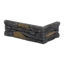 Kamenný obklad, ROH, Z BETONU, PORTO 2, tmavě šedá, 110 x 170 x 310 mm, tloušťka 19 - 30 mm, 0.66 bm