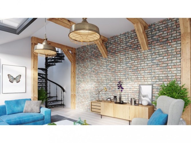 Cihlový obklad, Z BETONU, CAMBRIDGE 7, mix barev, 208 x 63 mm, tloušťka 12-18 mm, 0.91 m2