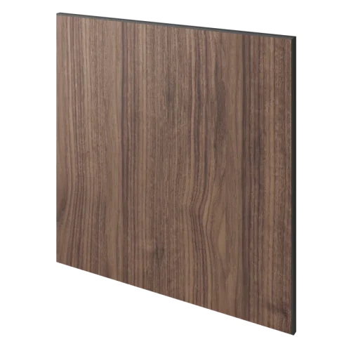 Lamelový panel MOJAVE - DÝHA Z AMERICKÉHO OŘECHU, 600 x 600 x 11 mm, ČERNÝ MDF PANEL