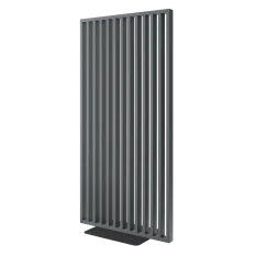 Dělící lamelová stěna s podstavcem - volně stojící, 990 x 2005 mm, (MDF), GRAFIT