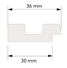 Koncový profil pre vodotesný lamelový panel (päť lamiel) - ľavý - 270 x 36 x 12 mm - DUB SVETLÝ