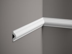 Nástěnná lišta – HLADKÁ, tvrdý plast PolyForce (HD Polymer), základní bílý nátěr (přetíratelný), 41 x 17 x 2000 mm
