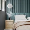 Akustický panel ACOUSTIC LINE - smoke blue | čierny, 2650 x 245 x 22 mm, lamely MDF + FINISH FOLIE, akustický podklad FILC