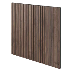 Lamelový panel VARDO - DÝHA Z AMERICKÉHO OŘECHU, 600 x 600 mm, ČERNÝ MDF PANEL