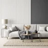 LINEA SLIM 1 dřevěná lamela na desce - bílá | bílá, 2650 x 54 x 30 mm