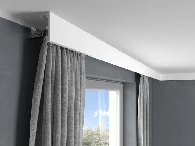 Garnižová LED osvetľovacia lišta, NEPRIAME OSVETLENIE, tvrdý plast PolyForce (HD Polymer), základný biely náter (pretierateľný), 100 x 41 x 2400 mm