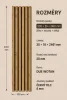 ATYPICKÝ PRODUKT - Akustický panel - DUB WOTAN, MDF + FOLIE FINISH 3D, ČERNÝ akustický podklad FILC, 300 x 2461 mm