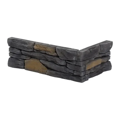 Kamenný obklad, ROH, Z BETONU, PORTO 2, tmavě šedá, 110 x 170 x 310 mm, tloušťka 19 - 30 mm, 0.66 bm