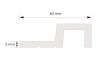 Koncový profil pre vodotesný lamelový panel (dve lamely) - pravý - 2700 x 62 x 20 mm - DUB TMAVY