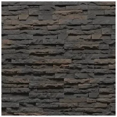 Kamenný obklad, Z BETONU, MINNESOTA 3,  černohnědá, 105 x 190, 330 mm, tloušťka 8 - 17 mm, 0.43 m2