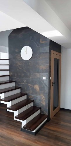 Kamenná dýha - Black Slate Gold, 1220 x 610 x 3 mm