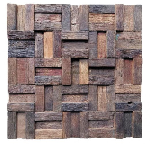Dřevěná lodní mozaika  - obkladová dlaždice 30 x 30 cm_model SHW 3227