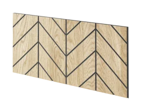Lamelový panel VERSANNE - DUBOVÁ DÝHA, 600 x 300 x 11 mm, ČERNÝ MDF PANEL