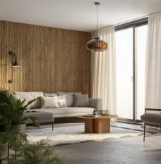 Veľkoformátový lamelový panel SENDAI - DUBOVÁ DYHA, 600 x 2750 mm, ČIERNY MDF PANEL