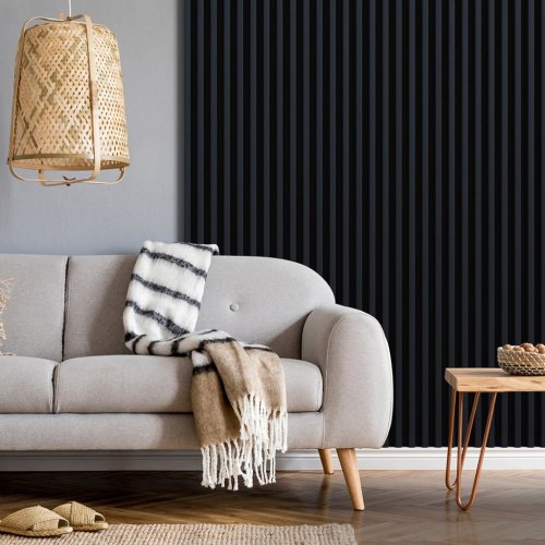 LINEA COMFORT 5 dřevěné lamely na desce - woodblue | černá, 2650 x 246 x 30 mm